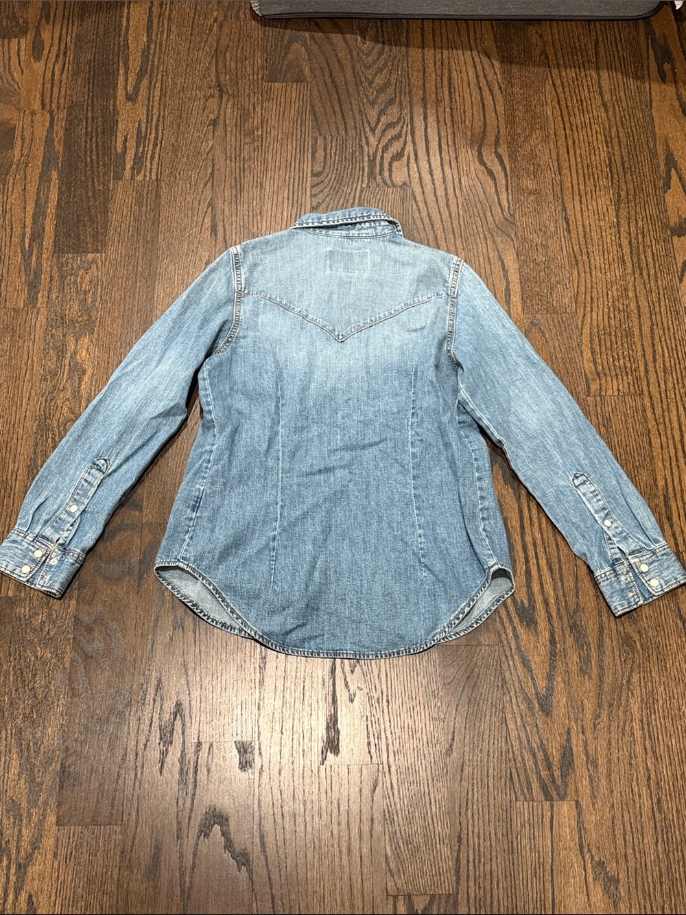 NWT Wrangler Iconic Western Snap Demin Shirt - Picture 5 of 7